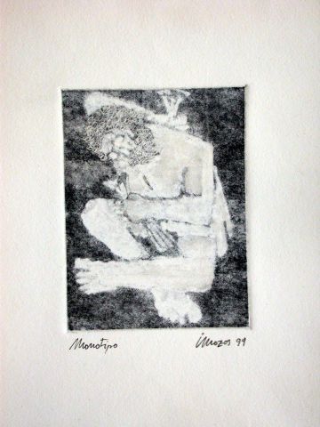 Monotipo8: El baño - 1999 - Soporte32x23cm - Plancha 16x12cm - Papel 250gr. Canson Guarro
