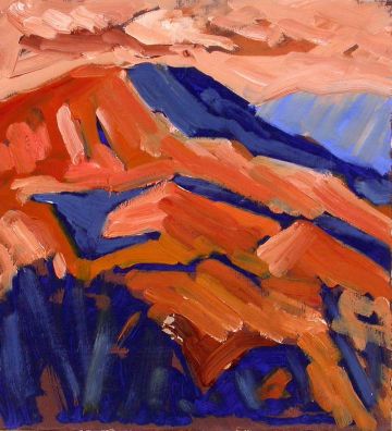 El cerro del Fraile. 25x28cm. Óleo cartón.1999