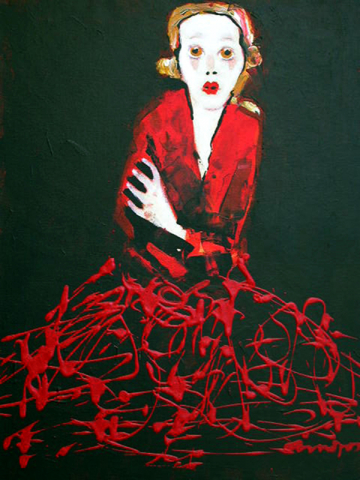 Rojo y negro - 61x50cm - Acrílico Lienzo - 2007 - VENDIDO